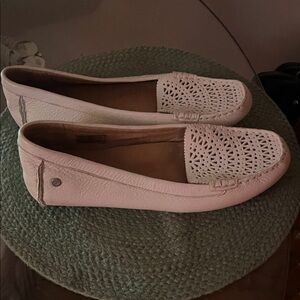UGG Women's Cream Laser-Cut Leather Loafers